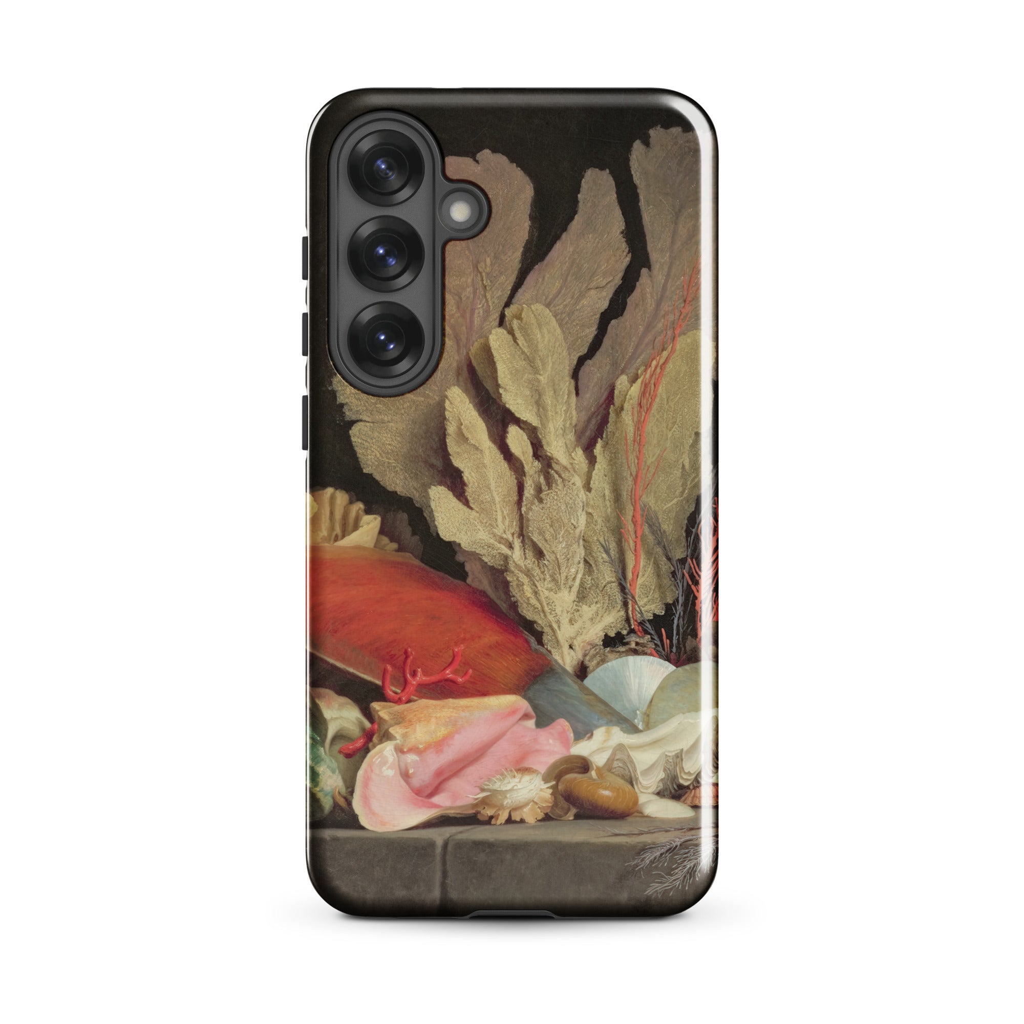 Seaweed Lithophytes & Seashells Anne Vallayer Coster Samsung Case, Galaxy S25 Plus / Gloss, Black Smartphone Case Still Life Painting