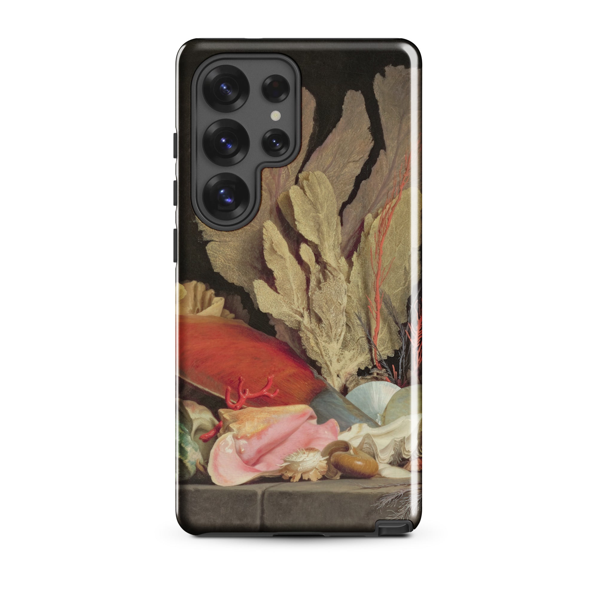 Seaweed Lithophytes & Seashells Anne Vallayer Coster Samsung Case, Galaxy S25 Ultra / Gloss, Black Smartphone Case Life Painting Lobster