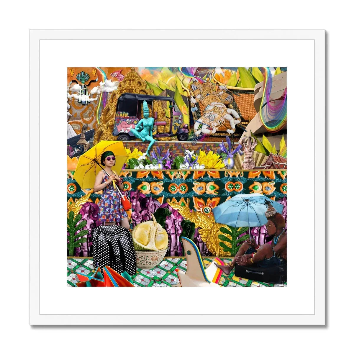 Second Homesick Pt 1 Surreal Thai Collage Art Print, Vibrant Collage Artwork Colorful Toys Dolls Pop Culture