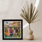 Second Homesick Pt 2 Surreal Bangkok Collage Art Print, Colorful Framed Artwork Vibrant Street Scene Vase Dried