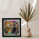 Second Homesick Pt 3 Surreal Khrungthep Collage Art Print, Colorful Abstract Framed Artwork Vibrant Cityscape Figures