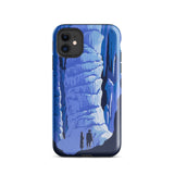 See America Travel Poster - Alexander Dux Phone Case Iphone 11 / Gloss Blue Cave-themed Stylized Illustration Two Figures Pale Flowstone