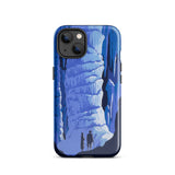 See America Travel Poster - Alexander Dux Phone Case Iphone 13 / Gloss Blue Cave-themed Phone Case Stylized Stalactites Two Silhouetted