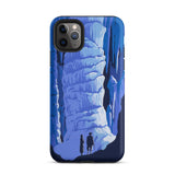 See America Travel Poster - Alexander Dux Phone Case Iphone 11 Pro Max / Matte Blue Cave-themed Phone Case Two Silhouetted Figures