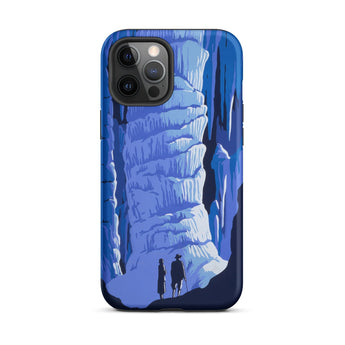 See America Travel Poster - Alexander Dux Phone Case Iphone 12 Pro Max / Matte Blue Illustrated Phone Case Stylized Cave Stalactites Two