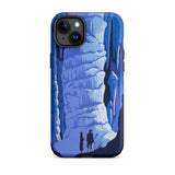 See America Travel Poster - Alexander Dux Phone Case Iphone 15 Plus / Matte Blue Illustrated Phone Case Stylized Cave Stalactites Two Pale