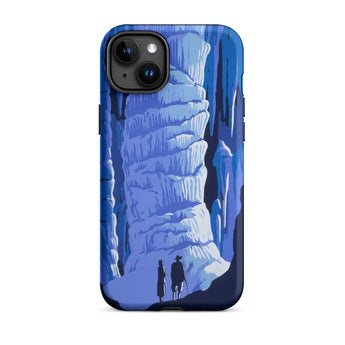 See America Travel Poster - Alexander Dux Phone Case Iphone 15 Plus / Matte Blue Illustrated Phone Case Stylized Cave Stalactites Two Pale