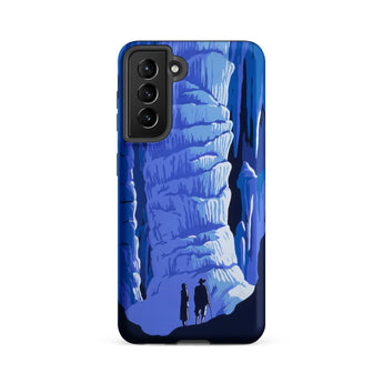 See America Travel Poster - Alexander Dux Phone Case Samsung Galaxy S21 Fe / Matte Blue Illustrated Phone Case Stylized Cave Stalactites
