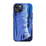 See America Travel Poster - Alexander Dux Phone Case Iphone 14 Plus / Matte Blue Illustrated Phone Case Stylized Cave Stalactites Two Pale