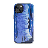 See America Travel Poster - Alexander Dux Phone Case Iphone 14 Plus / Gloss Blue Illustrated Phone Case Stylized Cave Stalactites Two Pale