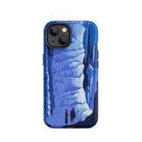 See America Travel Poster - Alexander Dux Phone Case Iphone 14 / Matte Blue Illustrated Phone Case Stylized Cave Scene Two Pale Flowstone