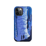 See America Travel Poster - Alexander Dux Phone Case Iphone 12 Pro / Matte Blue Illustrated Phone Case Stylized Cave Scene Two Pale