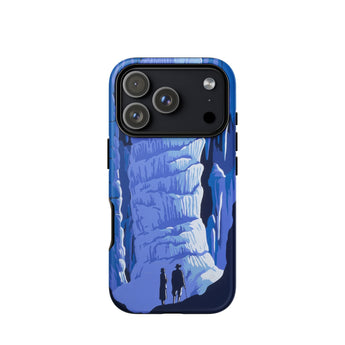 See America Travel Poster - Alexander Dux Phone Case Iphone 17 Pro / Matte Blue Illustrated Phone Case Stylized Cave Scene Two Pale