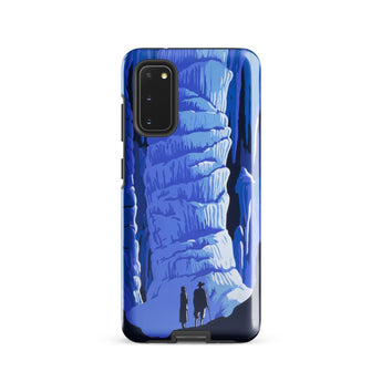 See America Travel Poster - Alexander Dux Phone Case Samsung Galaxy S20 / Gloss Blue Illustrated Phone Case Stylized Cave Two Silhouetted