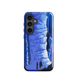 See America Travel Poster - Alexander Dux Phone Case Samsung Galaxy S24 / Gloss Blue Illustrated Phone Case Stylized Cave Two Silhouetted