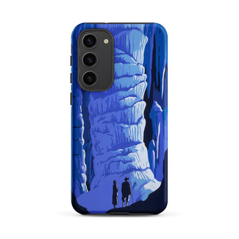 See America Travel Poster - Alexander Dux Phone Case Samsung Galaxy S23 Plus / Matte Blue Illustrated Phone Case Two Silhouetted Figures