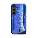 See America Travel Poster - Alexander Dux Phone Case Samsung Galaxy S24 Plus / Gloss Blue Illustrated Phone Case Two Silhouetted Figures