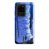See America Travel Poster - Alexander Dux Phone Case Samsung Galaxy S20 Ultra / Gloss Blue Illustrated Phone Case Two Silhouetted Figures