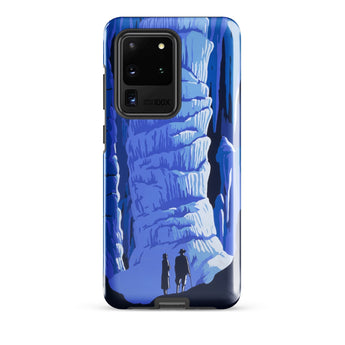 See America Travel Poster - Alexander Dux Phone Case Samsung Galaxy S20 Ultra / Gloss Blue Illustrated Phone Case Two Silhouetted Figures