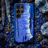 See America Travel Poster - Alexander Dux Phone Case Blue Phone Case Stylized Illustration Two Figures Icy Pale Flowstone Tower, Cobalt