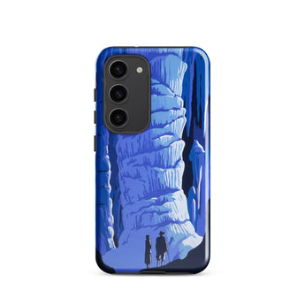 See America Travel Poster - Alexander Dux Phone Case Samsung Galaxy S23 / Gloss Sleek Phone Case Stylized Blue Cave Illustration Two Pale