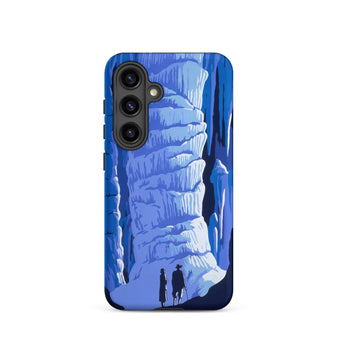 See America Travel Poster - Alexander Dux Phone Case Samsung Galaxy S24 / Matte Blue Illustrated Stylized Cave Scene Two Pale Flowstone