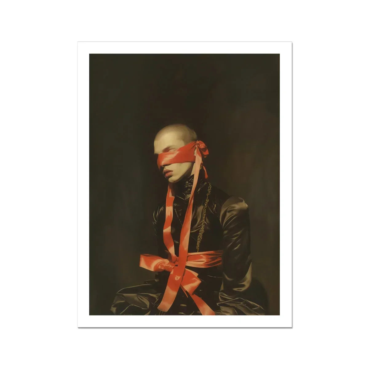 See no Evil Luxe Gay Bondage Art Print, 18x24’’ / 46x61cm / Unframed, Artistic Portrait Blindfolded Person