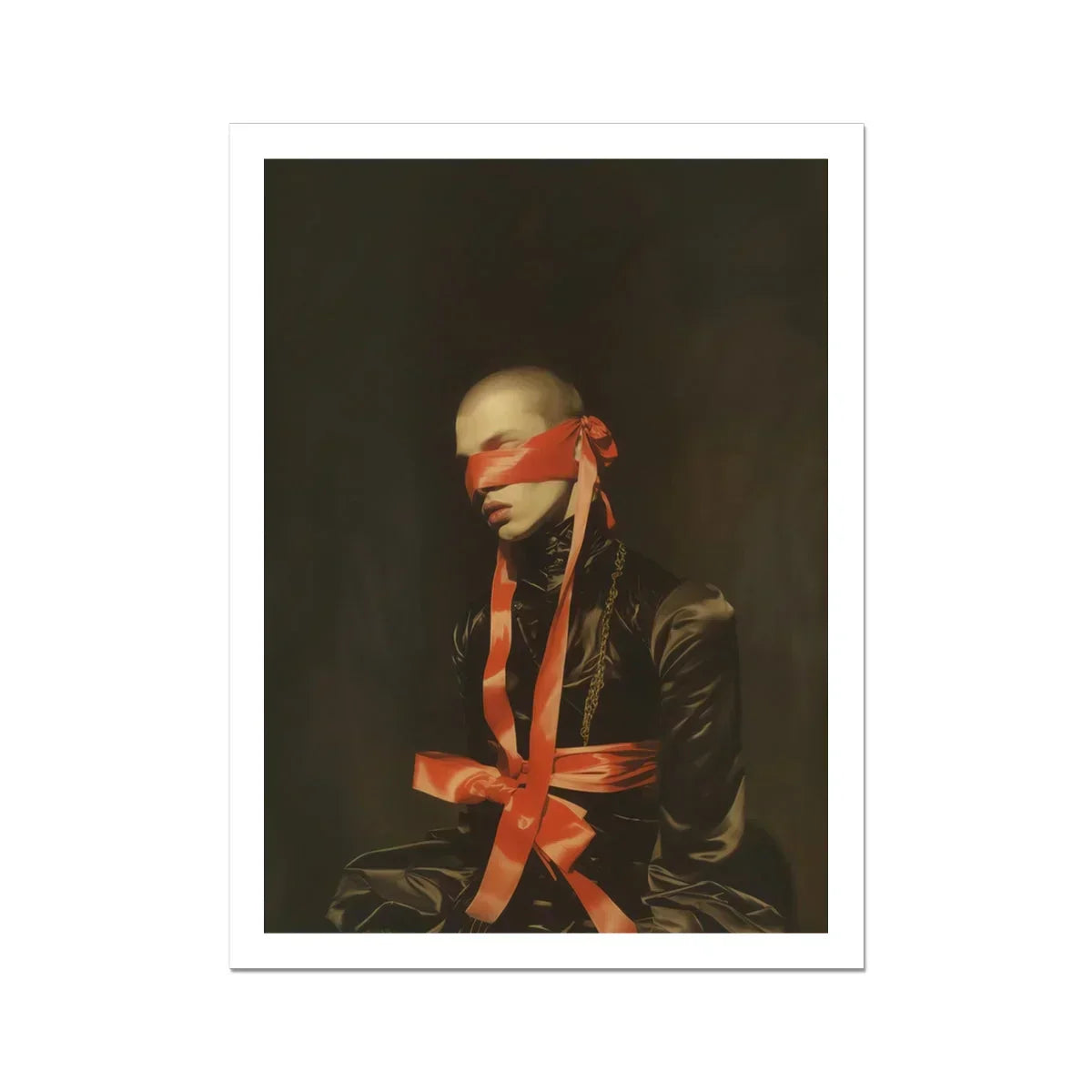 See no Evil - Luxe Gay Bondage Art Print, Artistic Portrait Blindfolded Person