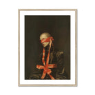 See no Evil Luxe Gay Bondage Art Print, Framed Portrait Blindfolded Person