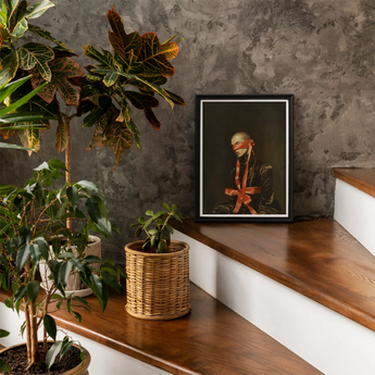 See no Evil - Luxe Gay Bondage Art Print, Framed Portrait Red Ribbon