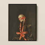 See no Evil - Luxe Gay Bondage Framed Canvas, 12x16’’ / 31x41cm / Black Floating Frame, Framed Portrait Blindfolded Person