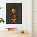 See no Evil - Luxe Gay Bondage Framed Canvas, Framed Portrait Person Red Ribbon