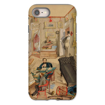Self-portrait in the Artist’s Studio - Emile Masson Iphone Case, 8 / Matte, Phone Case Vintage Illustration Cluttered Victorian-era Room