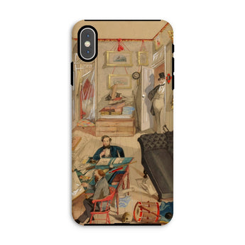 Self-portrait in the Artist’s Studio - Emile Masson Iphone Case, Xs Max / Matte, Phone Case Vintage Artistic Illustration Cluttered Study