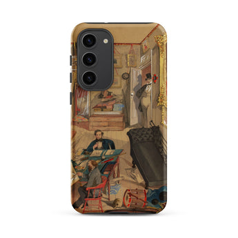 Self-portrait in the Artist’s Studio - Emile Masson Samsung Case, Galaxy S23 Plus / Matte, Smartphone Case Vintage Illustration Busy