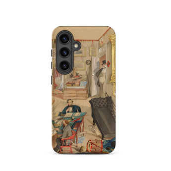 Self-portrait in the Artist’s Studio - Emile Masson Samsung Case, Galaxy S24 / Matte, Phone Case Detailed Historical Illustration Interior