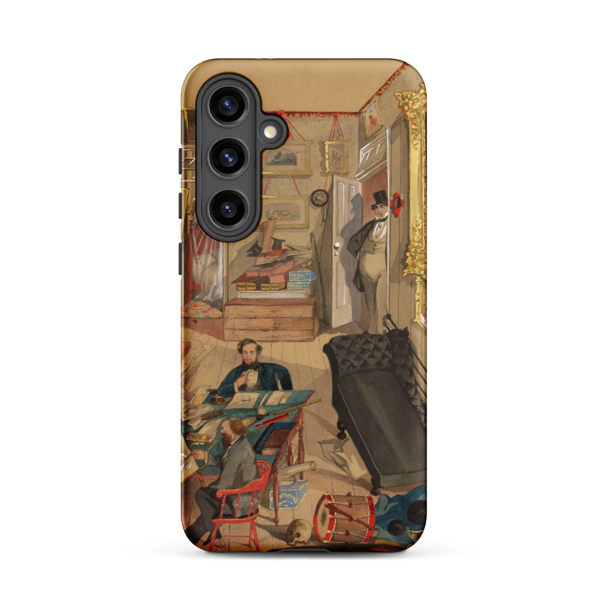 Self Portrait in the Artist’s Studio Emile Masson Samsung Case, Galaxy S24 Plus / Matte, Smartphone Vintage Illustration Indoor Scene