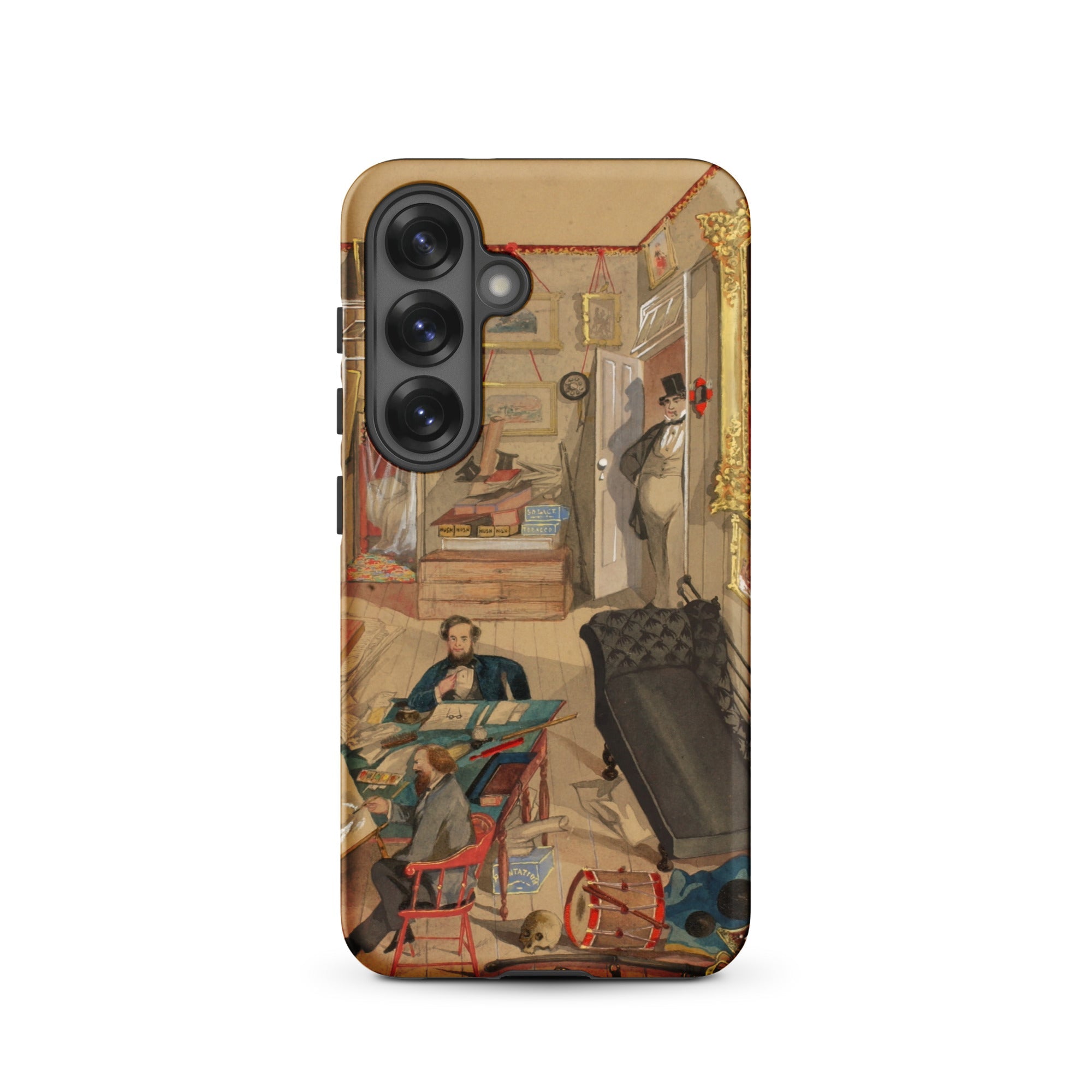 Self Portrait in the Artist’s Studio Emile Masson Samsung Case, Galaxy S25 / Matte, Smartphone Case Detailed Colorful Illustration Interior