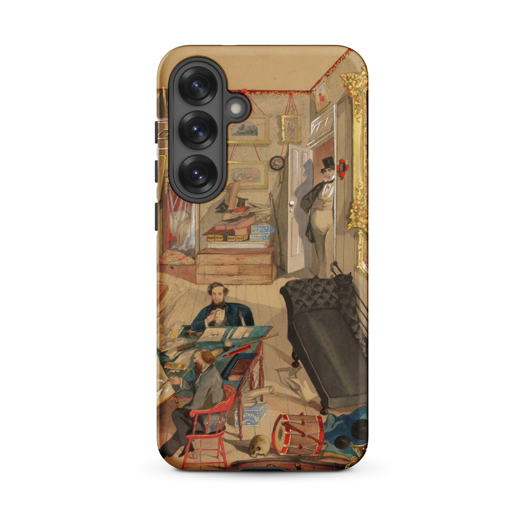 Self Portrait in the Artist’s Studio Emile Masson Samsung Case, Galaxy S25 Plus / Matte, Smartphone Case Detailed Painting Cluttered Study