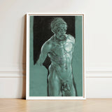 Self Portrait as a Nude - Albrecht Durer Art Print / Canvas Framed Sketch Muscular Male Figure Detailed Linework Young, Steps Prints