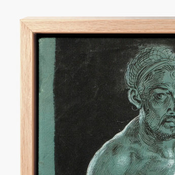 Self Portrait as a Nude - Albrecht Durer Art Print / Canvas Framed Artwork Detailed Green-toned Sketch Classical Male Figure Young, Steps