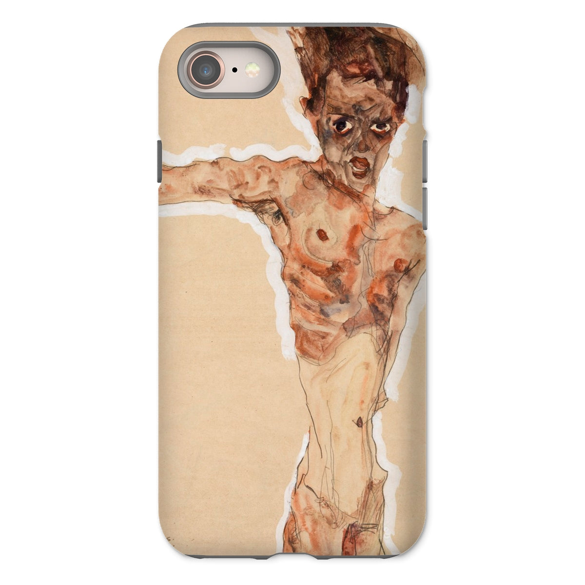 Self Portrait - Egon Schiele Naked Iphone Case, 8 / Matte, Phone Case Egon Schiele Artwork