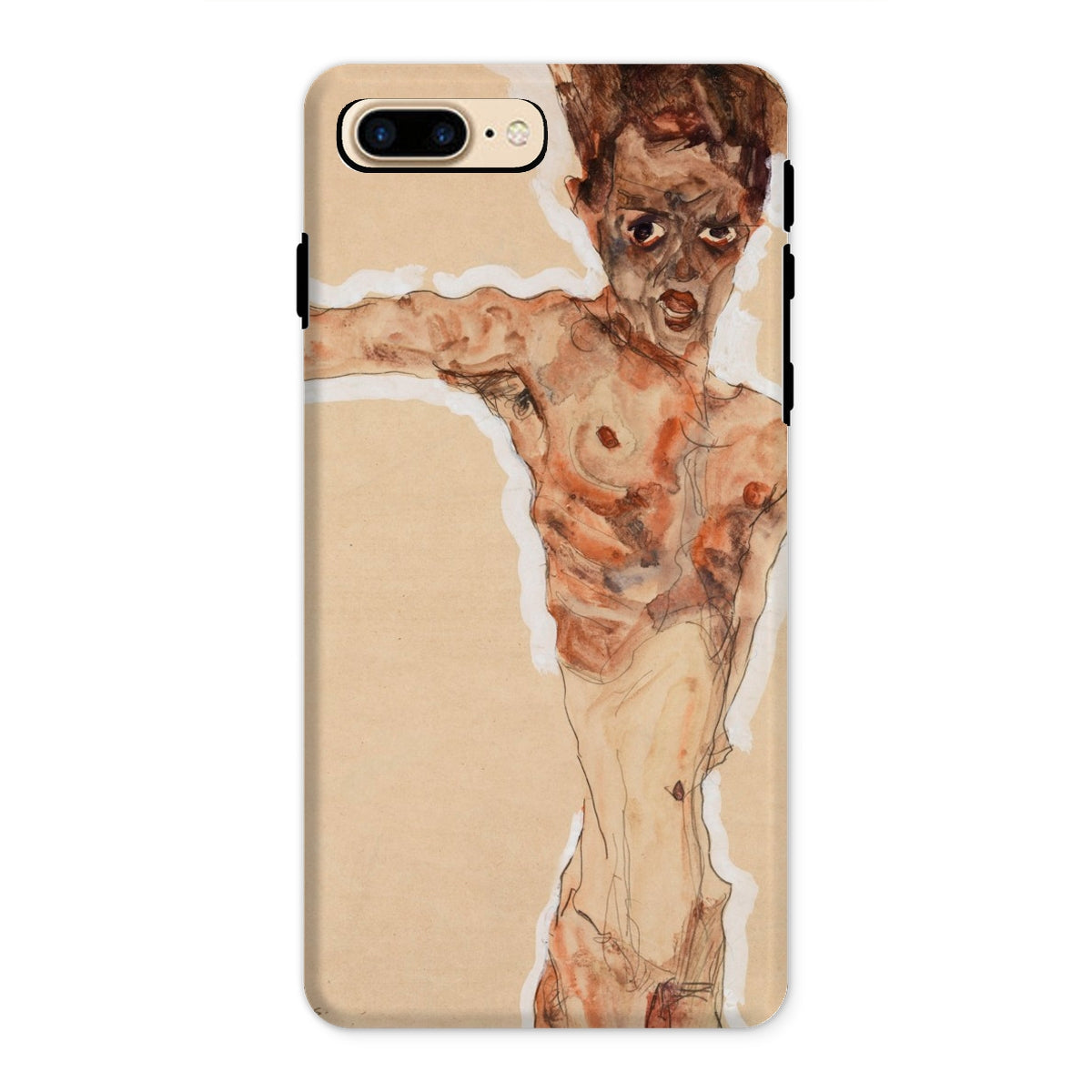 Self Portrait - Egon Schiele Naked Iphone Case, 8 Plus / Matte, Phone Case Nude Figure Art
