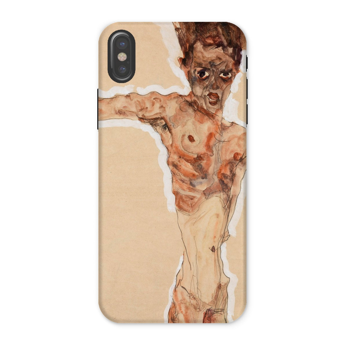 Self Portrait - Egon Schiele Naked Iphone Case, x / Matte, Phone Case Nude Figure Art