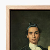 Self Portrait Holding a Nude Study - Luis Egidio Melendez Art Print / Canvas Framed Young Man Formal Attire Dark Hair, Artist’s Profound