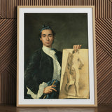 Luis Egidio Melendez self-portrait holding nude study art print