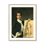 Self Portrait Holding a Nude Study - Luis Egidio Melendez Art Print, Portrait 18th Century Artist Sketch