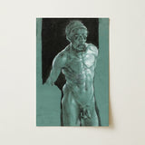 Self Portrait as a Nude - Albrecht Durer Art Print / Canvas Detailed Charcoal Sketch Nude Male Figure Defined Musculature Young Albrecht,