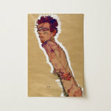 Self Portrait Nude - Egon Schiele Art Print / Canvas 12x18’’ / 31x46cm / Unframed / no Border Reproduction Egon Schiele’s Expressive