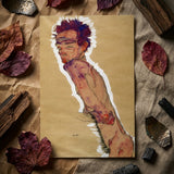 Self Portrait Nude - Egon Schiele Art Print, 12x17’’ / A3 / Unframed / no Border, Posters Prints & Visual Artwork, Toby Leon